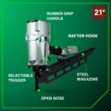 Metabo HPT NR83A5M Framing Nailer, 2" to 3-1/4" Fastener Length, 21 Degree