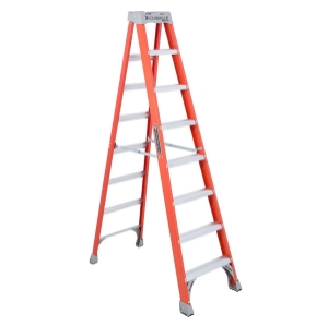 Louisville Ladder FS1508 8 ft Step Ladder, Fiberglass, Type IA, 300 lbs Load Capacity, Orange