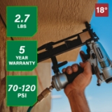 Metabo HPT N3804A5 Narrow Crown Pro Finish Stapler, 1/4" Crown, 18 Gauge, 1/2" to 1-1/2" Fastener Length