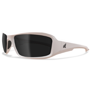 Edge Eyewear Brazeau TXB246 Safety Glasses, White Frame, Polarized Smoke Lens