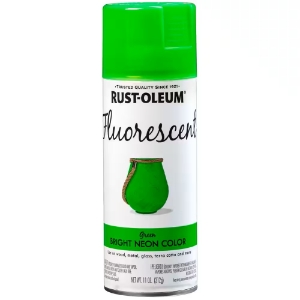 Rust-Oleum 342417 Spray Paint, Fluorescent Green, Flat, 11 oz