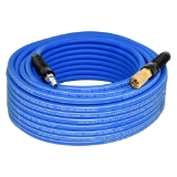 SPOTNAILS GatorTuff HH14100CPB 1/4"x 100' Hybrid Hose with Fittings (Blue/Gray), 1/4" NPT