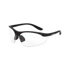 Radians Crossfire® Talon® 12420 Magnifier Safety Glasses, Black Frame, Clear Lens, 2.0 Diopter