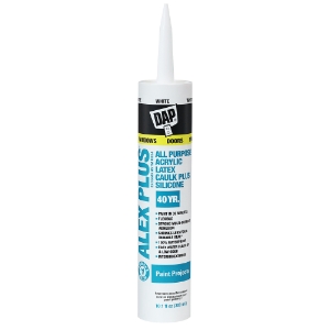 DAP Alex Plus® 7079818152 ADAP18101 All-Purpose Acrylic Latex Caulk, White, 10.1 oz