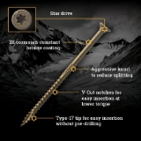 Big Timber Fasteners BTX™ 5BTX8112 #8 x 1-1/2" Exterior Multi-Purpose Wood Screws, T20 Star Drive, Bronze Coated, 945/Bucket