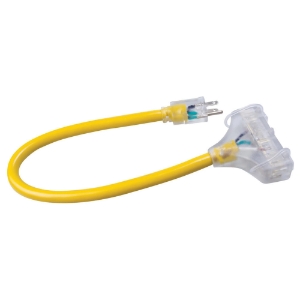 Coleman Wires and Cable 03482 Tri-Source Polar/Solar Plus Multiple Outlet Cord, 2 ft, 3 Outlets