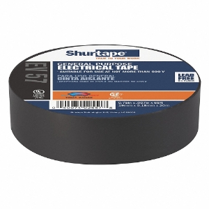 Shurtape Technologies 200782 EV 57 BLK General Purpose Grade, UL Listed, Electrical Tape, 3/4 Shurtape Technologies 200782 EV 57 BLK General Purpose Grade, UL Listed, Electrical Tape, 3/4