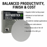 INDASA Abrasives 50 Series Rhynostick White Line 50-600BX 5" No-Hole Abrasive Sanding Disc, 600 Grit, Aluminum Oxide, White, Paper Backing, C Weight