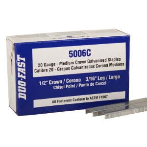 Duo-Fast 5006C Wide Crown Fine Wire Staples, 3/16 Duo-Fast 5006C Wide Crown Fine Wire Staples, 3/16