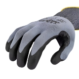 Radians TEKTYE® RWG708L Work Gloves, Large, Gray, Foam Nitrile Coating