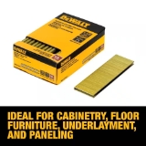 DEWALT DNS18150-2 Fine Wire Staples, 1-1/2" Leg x 1/4" Crown, 18 Gauge, Chisel Point, Galvanized, Steel, 2500/Box