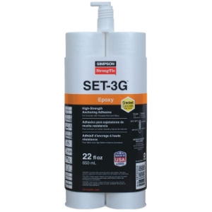 Simpson Strong-Tie SET-3G® SET-3G22N High-Strength Epoxy Adhesive with Nozzle and Extension, 22 oz
