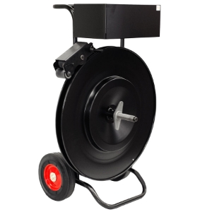 Encore Packaging EP-3350 16-3/4, 1-1/4, 2 POLY AND STEEL RIBBON HD STRAP CART DISPENSER W/ TROLLER