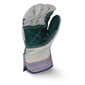 Radians GRAY SPLIT COWHIDE DOUBLE LEATHER PALM GLOVE - SIZE LG