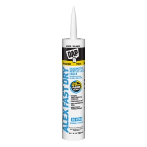 DAP® Alex FAST DRY® 7079818425 Fast Dry Sealant, White, 10.1 oz