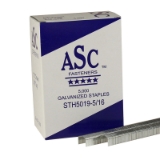 ASC STH50195/16-ASC Fine Wire Staples, 5/16" Leg x 1/2" Crown, 20 Gauge, Chisel Point, Galvanized, Steel, 5000/Box
