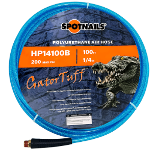SPOTNAILS Gator Tuff HP14100B 1/4" x 100' Polyurethane Air Hose, Blue SPOTNAILS Gator Tuff HP14100B 1/4" x 100' Polyurethane Air Hose, Blue