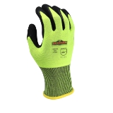 Radians Radwear® Silver Series™ RWG10XL Knit Dip Work Gloves, X-Large, Hi-Vis Green, Micro-Foam Dipped Latex Palm