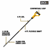 DEWALT DCE531B 20V MAX* Cordless Pencil Vibrator, 4'