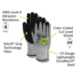 Magid Glove & Safety GPD455-8 Coated Work Gloves, Medium/Size 8, Salt/Pepper, Durablend
