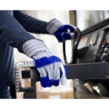 Johnson Wilshire 32-3 Safety Gloves, Small to X-Large, Blue, Leather Palm