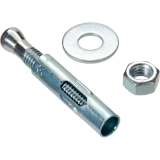 Brighton-Best International 278050-400 Sleeve Anchor, Hex Nut with Washer, 1-7/8" OAL, 3/8" Diameter, Steel, Zinc CR+3, 400/Box
