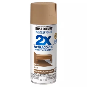 Rust-Oleum 334076 Painter's Touch 2X Ultra Cover Spray Paint + Primer, Nutmeg, Satin, 12 oz