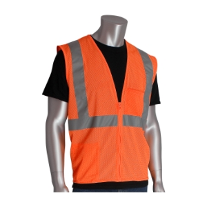 PIP 302-0702Z-OR/M Safety Vest, Large, Orange, ANSI/ISEA 107-2020 Type R Class 2, Two Pocket Zipper, Polyester Mesh, Medium, Orange PIP 302-0702Z-OR/M Safety Vest, Large, Orange, ANSI/ISEA 107-2020 Type R Class 2, Two Pocket Zipper, Polyester Mesh, Medium, Orange